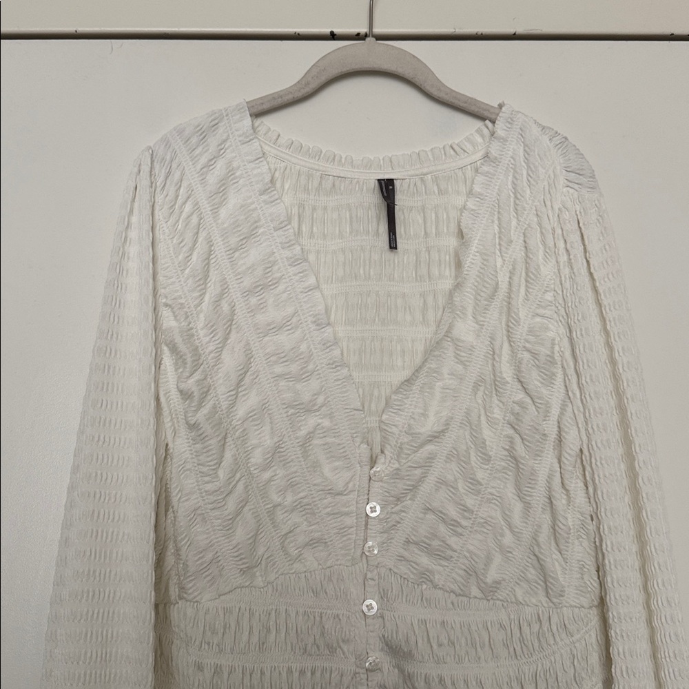 Anthropologie White Bohemian, Peplum/Textured "Pirate" Blouse SZ XL - Picture 2 of 3